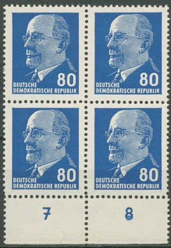 DDR 1967 Walter Ulbricht 1331 ax I UR 2 4er-Block postfrisch