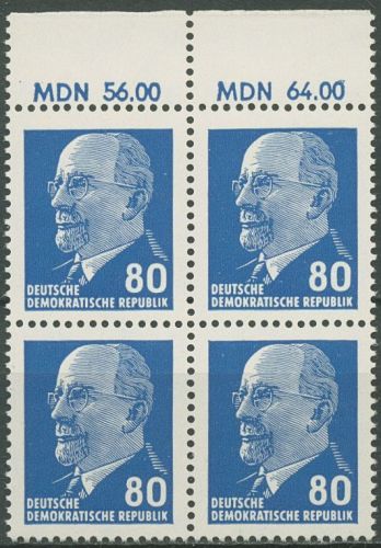 DDR 1967 Walter Ulbricht 1331 ax I OR 2 4er-Block postfrisch