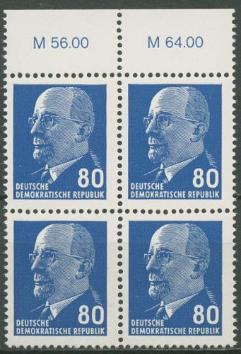 DDR 1967 Walter Ulbricht 1331 ax II OR 3 4er-Block postfrisch
