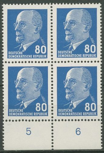 DDR 1967 Walter Ulbricht 1331 ax II UR 3 4er-Block postfrisch