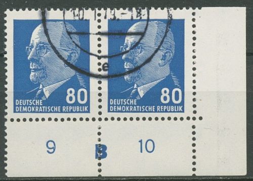 DDR 1967 Walter Ulbricht 1331 ax II UR 3 waag. Paar Ecke 4, DKZ "B" gestempelt