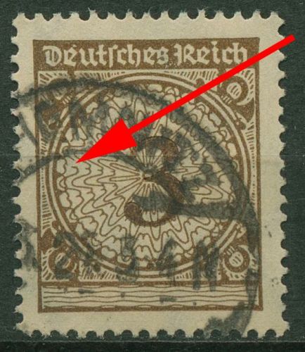 Deutsches Reich 1923 Plattenfehler Sprung in Rosette 338 Pa HT gestempelt