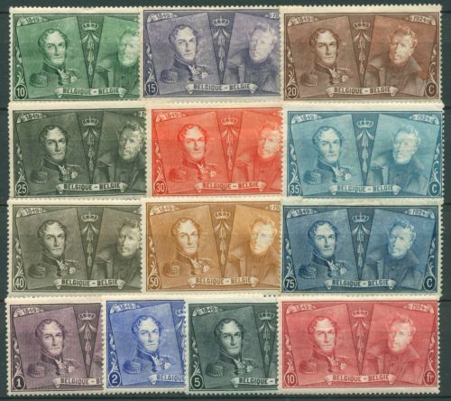 Belgien 1925 75 Jahre belgische Briefmarken Könige 191/203 mit Falz