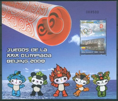 Kolumbien 2008 Sommerspile Peking Block 71 postfrisch (C63248)