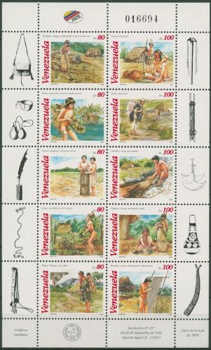 Venezuela 1996 Ureinwohner Kleinbogen 3016/25 K postfrisch (C97332)