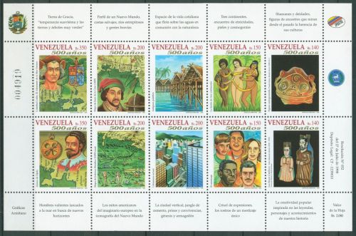 Venezuela 1998 500 Jahre Entdeckung Venezuelas 3259/68 K postfrisch (C63255)