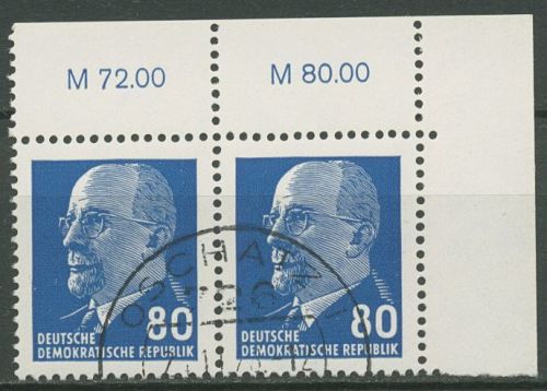 DDR 1967 Walter Ulbricht 1331 ax II OR 3 waag. Paar Ecke 2 gestempelt