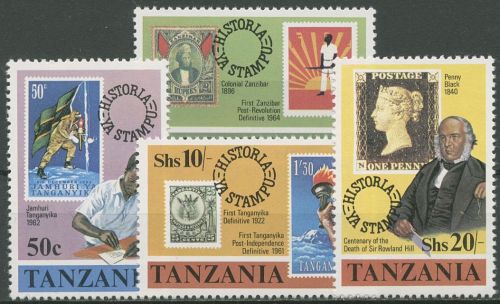 Tansania 1980 Sir Rowland Hill Marke auf Marke 141/44 postfrisch