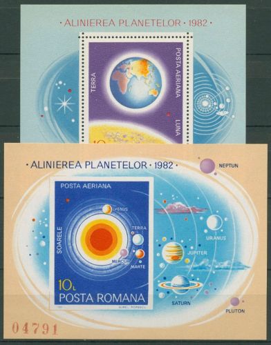 Rumänien 1981 Planeten Erde Mond Block 181/82 postfrisch (C63334)