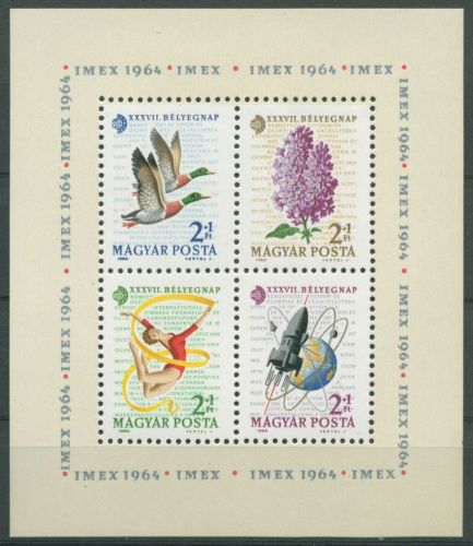 Ungarn 1964 Tag der Briefmarke IMEX´64 Block 42 A postfrisch (C92395)