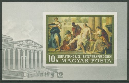 Ungarn 1968 Gemälde italien. Meister Block 67 B postfrisch geschnitten (C92440)