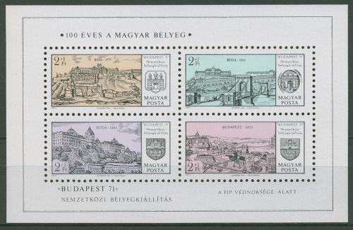 Ungarn 1971 BUDAPEST´71 Ansichten u. Wappen Block 79 A postfrisch (C92456)