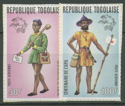 Togo 1974 100 Jahre Weltpostverein UPU Postuniformen 1037/38 C postfrisch