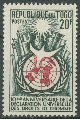 Togo 1958 10 Jahre Erklärung der Menschenrechte durch die UNO 246 postfrisch