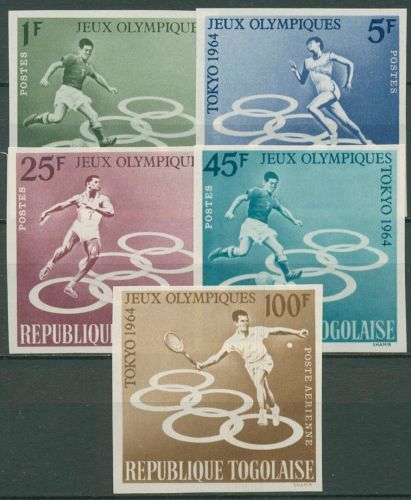 Togo 1964 Olympische Sommerspiele Tokio Tennis Diskus 435/39 B postfrisch