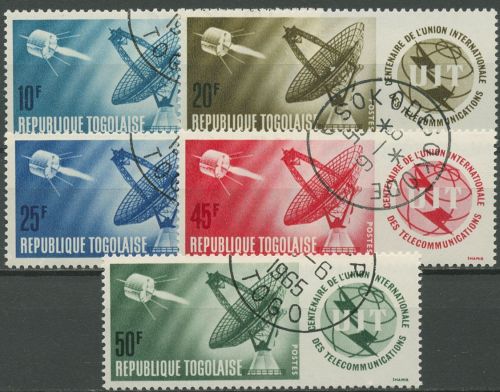 Togo 1965 100 Jahre Internationale Fernmeldeunion ITU 457/61 A gestempelt
