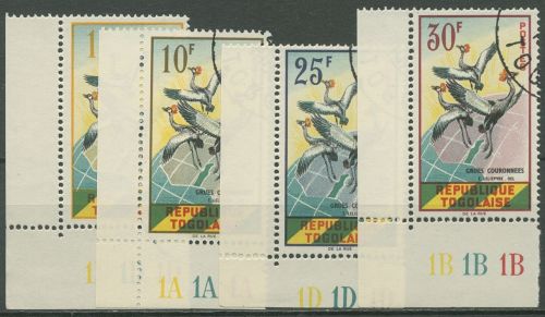 Togo 1961 Vögel Kronenkranich 304/07 gestempelt