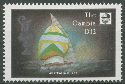 Gambia 1987 America's Cup Segelregatta Boote Blockmarke 680 postfrisch
