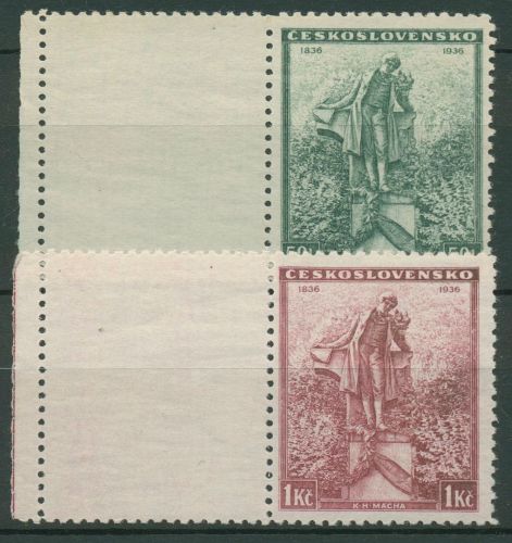 Tschechoslowakei 1936 Dichter Karel Hynek Mácha 345/46 Lf mit Falz