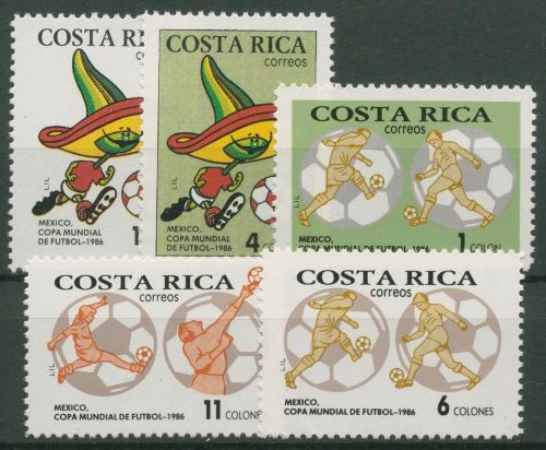 Costa Rica 1986 Fußball-WM Mwxiko 1296/00 postfrisch