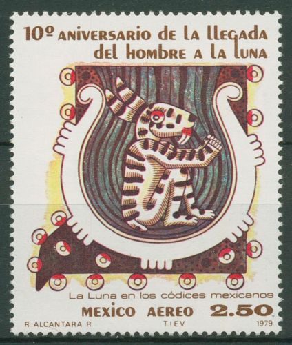 Mexiko 1979 Raumfahrt Zeichnung des Mondes 1658 postfrisch