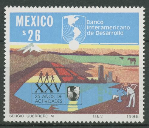 Mexiko 1985 Amerikanische Entwicklungsbank Agrarlandschaft 1955 postfrisch