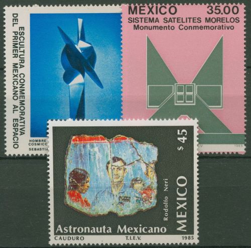 Mexiko 1985 Raumfahrt Fernmeldesatellit Morelos Skulpturen 1966/68 postfrisch