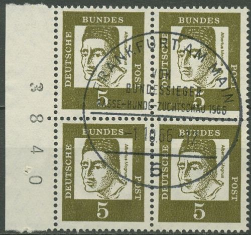 Bund 1961 Bedeutende Deutsche mit Bogennummer 347 ya Bg.-Nr. gestempelt