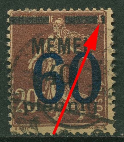 Memelgebiet 1921 Freimarke mit Aufdruckfehler 35 IV gestempelt