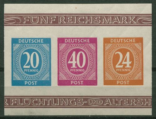 Alliierte Besetzung 1946 Brief.-Ausstellung ZD aus Block 12 B postfrisch