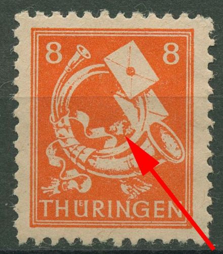 SBZ Thüringen Freimarke mit Plattenfehler 96 AY y I postfrisch