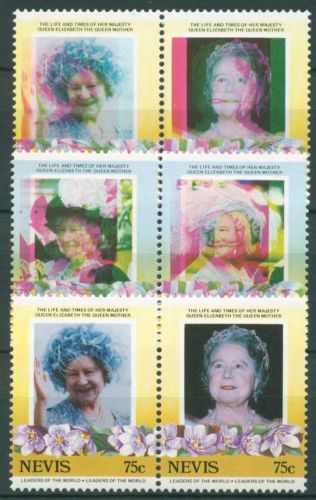 Nevis 1985 85. Geburtstag von Königinmutter Elisabeth 294/99 ZD postfrisch