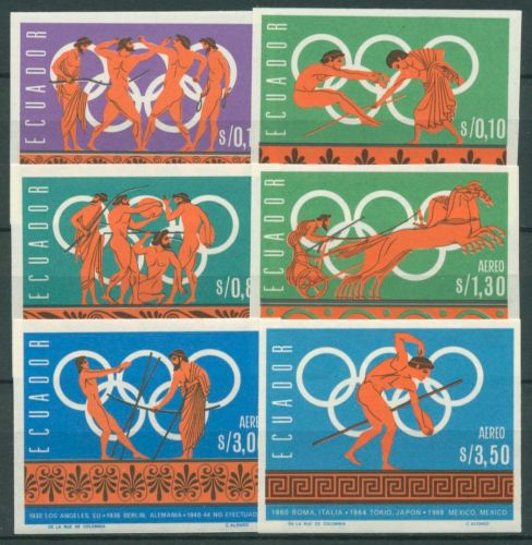 Ecuador 1966 Geschichte der Olympischen Spiele 1268/73 B postfrisch