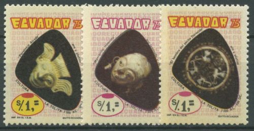 Ecuador 1976 Bank Quito Goldmuseum Msken 1711/13 postfrisch