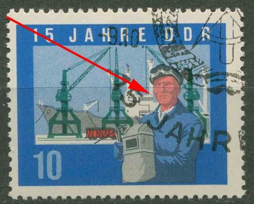 DDR 1964 15 Jahre DDR mit Plattenfehler 1059 A F 29 gestempelt