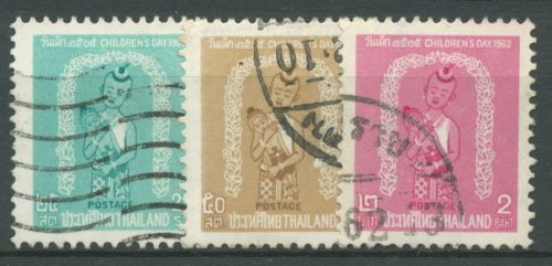 Thailand 1962 Kindertag Mädchen mit Puppe 395/97 gestempelt