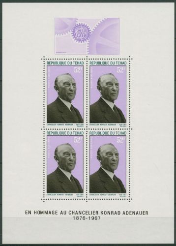 Tschad 1968 Konrad Adenauer CEPT Block 4 postfrisch (C40810)