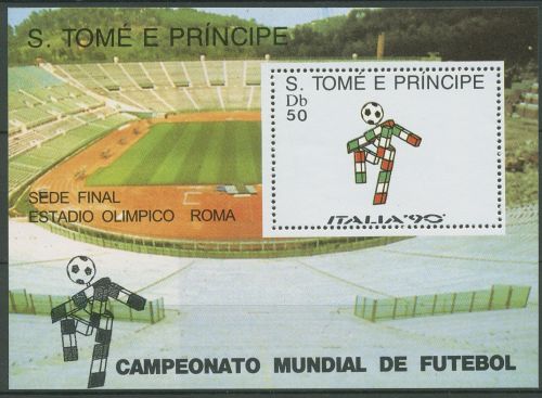 Sao Tomé und Príncipe 1989 Fußball-WM Italien Block 194 postfrisch (C40825)