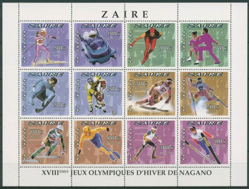 Kongo-Zaire 1996 Olympische Spiele Nagano 1242/53 A ZD-Bogen postfrisch (C40858)