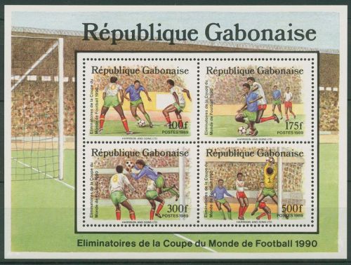 Gabun 1989 Fußball-WM in Italien 1990 Block 63 postfrisch (C40863)