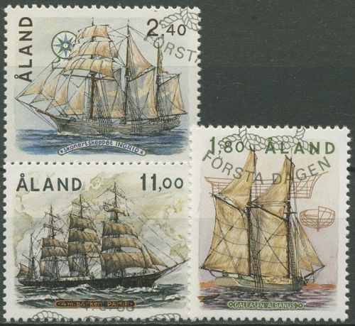 Aland 1988 Segelschiffe 28/30 gestempelt