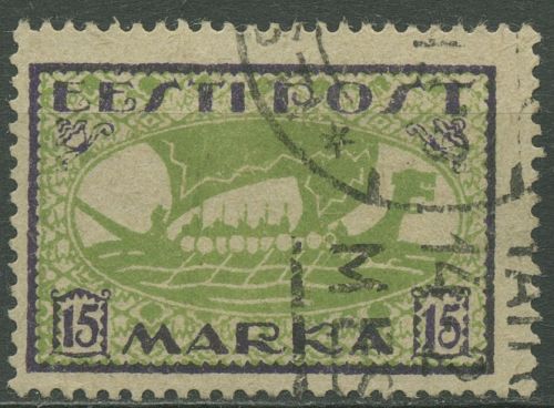 Estland 1922 Wikingerschiff 23 A gestempelt