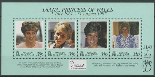 Tristan da Cunha 1998 Tod von Prinzessin Diana Block 31 postfrisch (C40876)