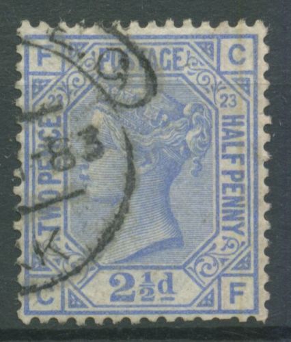 Großbritannien 1880 Königin Victoria 2 1/2 Pence, 59 Platte 23 gestempelt