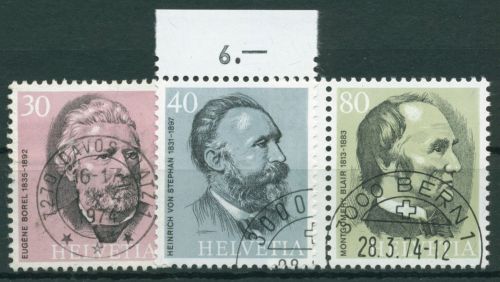 Schweiz 1974 Weltpostverein UPU Persönlichkeiten 1024/26 gestempelt