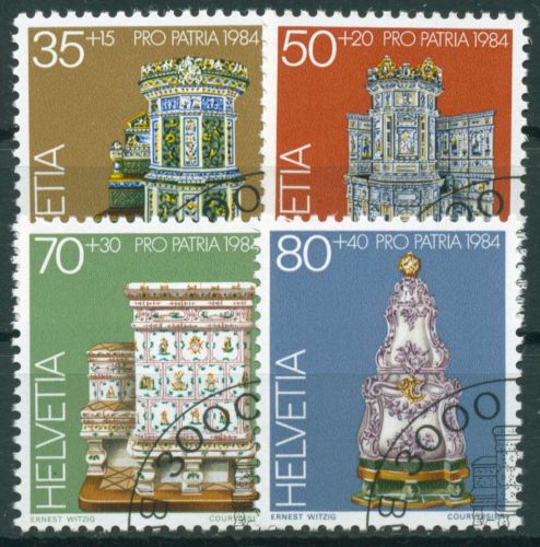 Schweiz 1984 Pro Patria Museumsschätze Kachelöfen 1272/75 gestempelt