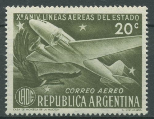 Argentinien 1951 Staatliche Fluggesellschaft Flugzeug 584 postfrisch