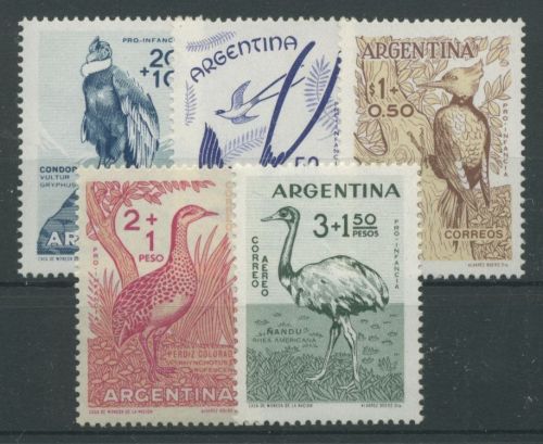 Argentinien 1960 Kinderhilfe: Tiere Vögel 715/19 postfrisch