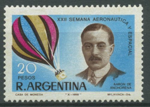 Argentinien 1968 Luftfahrt Ballon 1008 postfrisch