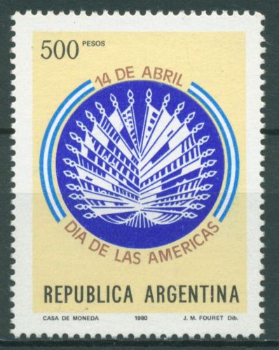 Argentinien 1980 Amerikatag Flaggen 1433 postfrisch